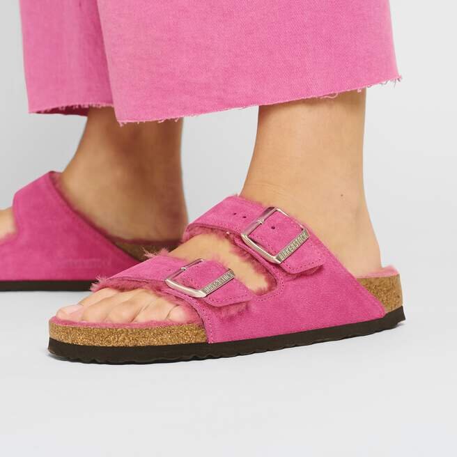 Arizona Shearling Suede Leather-Shearling Fuchsia Tulip Arizona Shearling Suede Leather-Shearling Fuchsia Tulip