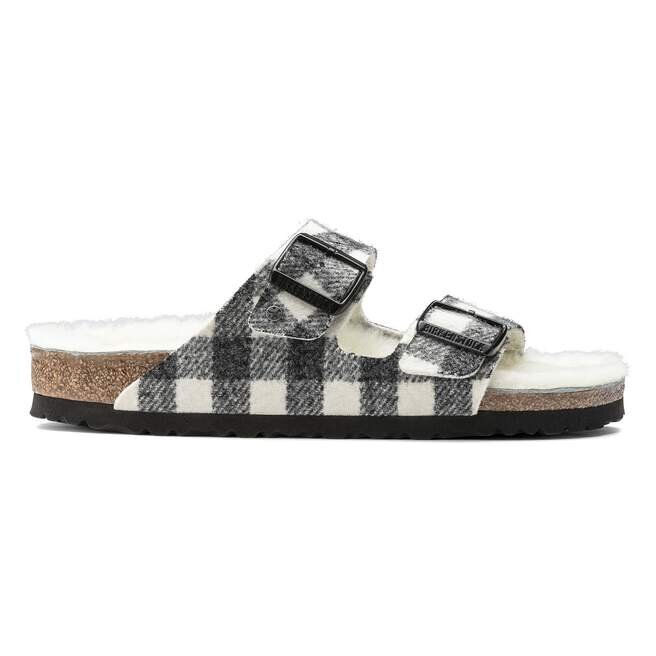 Arizona Shearling Suede Leather-Shearling Plaid White Arizona Shearling Suede Leather-Shearling Plaid White