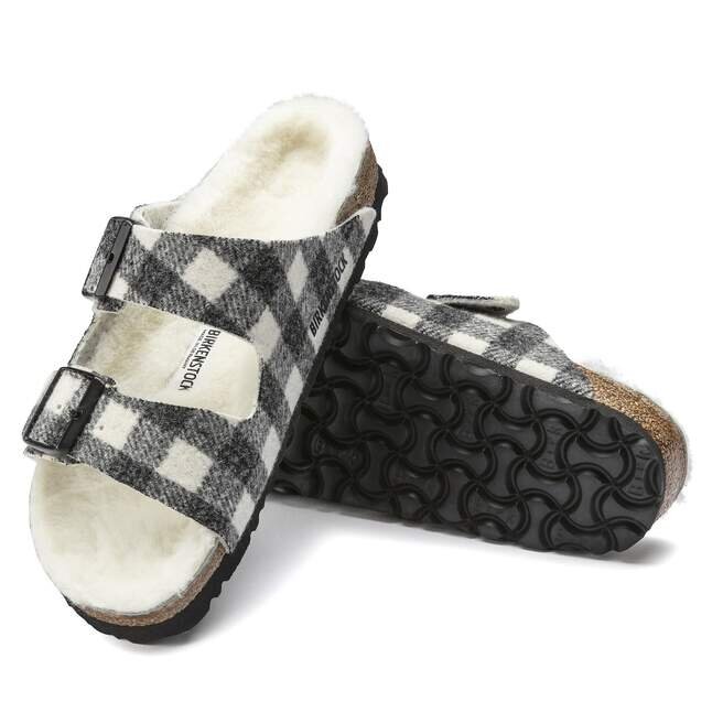 Arizona Shearling Suede Leather-Shearling Plaid White Arizona Shearling Suede Leather-Shearling Plaid White