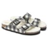 Arizona Shearling Suede Leather-Shearling Plaid White Arizona Shearling Suede Leather-Shearling Plaid White