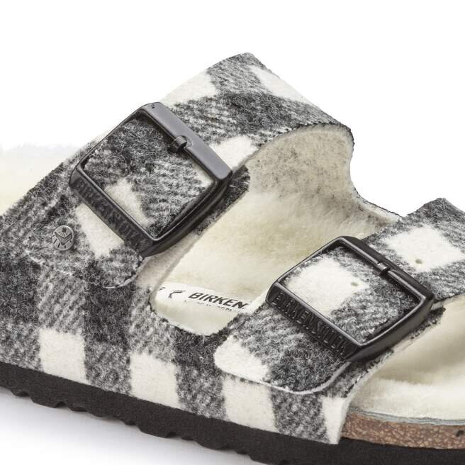 Arizona Shearling Suede Leather-Shearling Plaid White Arizona Shearling Suede Leather-Shearling Plaid White