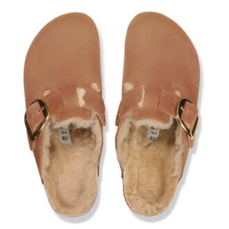 Boston Big Buckle Shearling Naturlig oljet skinn