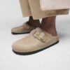 Boston Big Buckle Shearling Naturlig oljet skinn