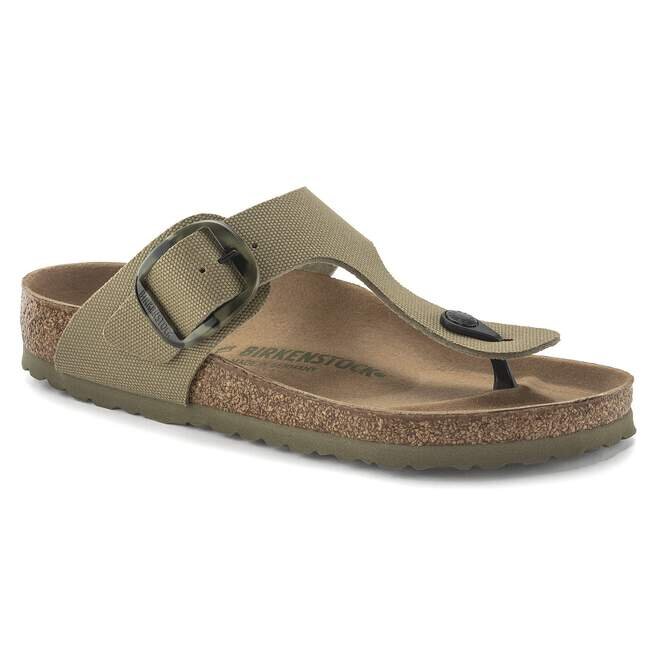 Gizeh Vegan Big Buckle Textile Faded Khaki Gizeh Vegan Big Buckle Textile Faded Khaki