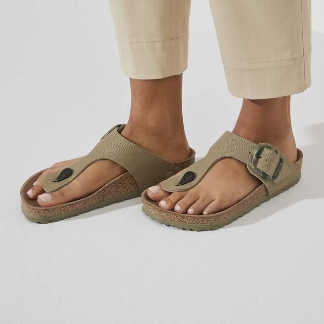 Gizeh Vegan Big Buckle Textile Faded Khaki Gizeh Vegan Big Buckle Textile Faded Khaki