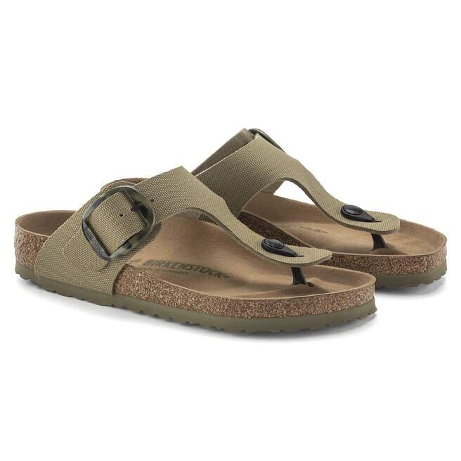 Gizeh Vegan Big Buckle Textile Faded Khaki Gizeh Vegan Big Buckle Textile Faded Khaki