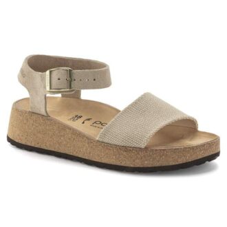 Glenda sandal i semsket skinn og tekstil Glenda sandal i semsket skinn og tekstil