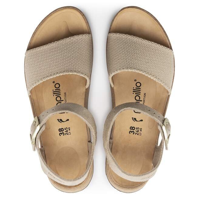 Glenda sandal i semsket skinn og tekstil Glenda sandal i semsket skinn og tekstil