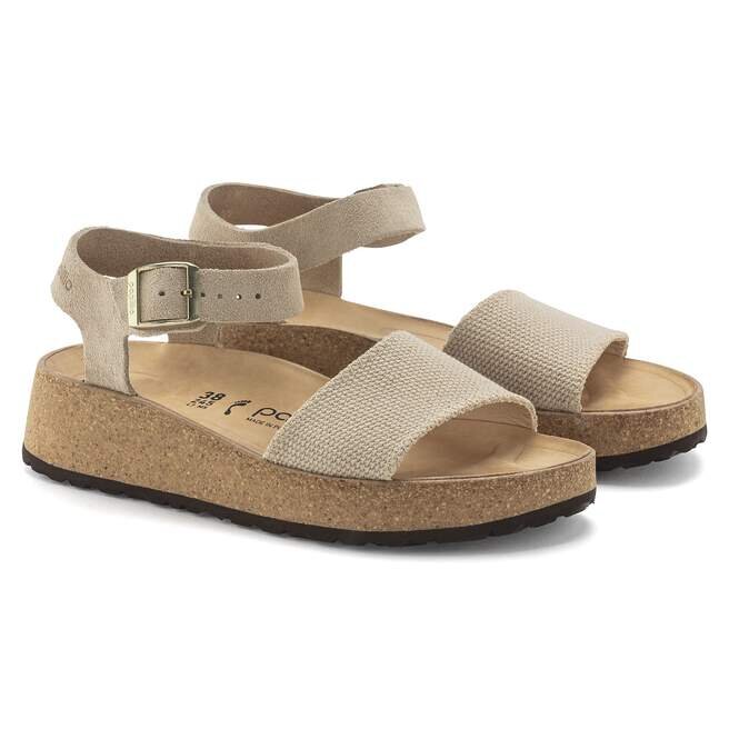 Glenda sandal i semsket skinn og tekstil Glenda sandal i semsket skinn og tekstil