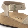 Glenda sandal i semsket skinn og tekstil Glenda sandal i semsket skinn og tekstil