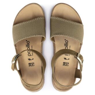 Glenda Suede Leather-Textile Faded Khaki Glenda Suede Leather-Textile Faded Khaki