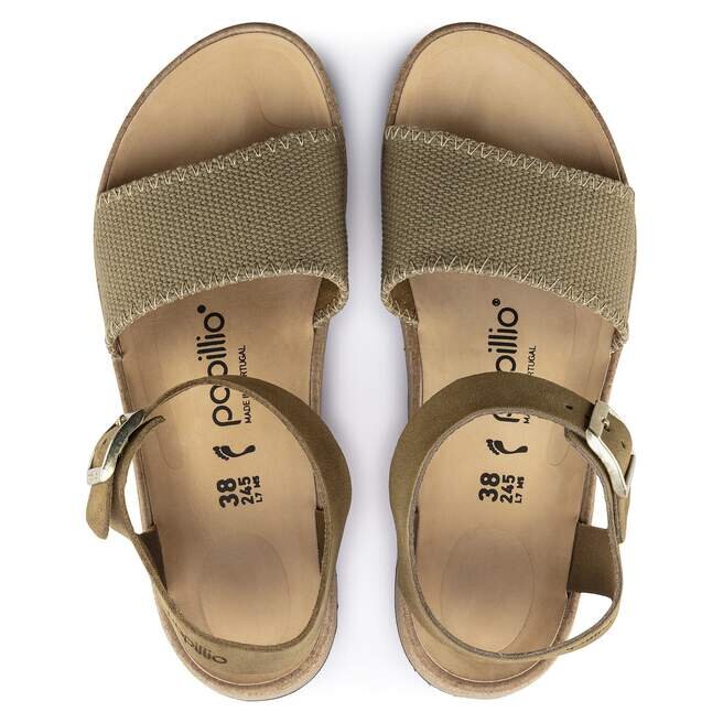 Glenda Suede Leather-Textile Faded Khaki Glenda Suede Leather-Textile Faded Khaki