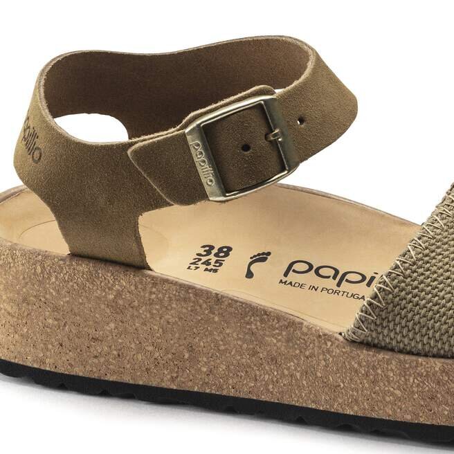 Glenda Suede Leather-Textile Faded Khaki Glenda Suede Leather-Textile Faded Khaki