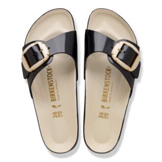 Madrid Big Buckle Pearl naturlig skinnlakk