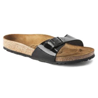 Madrid Birko-Flor Patent Svart lakkskinn