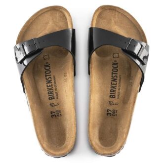Madrid Birko-Flor Patent Svart lakkskinn