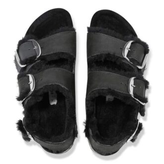 Milano Big Buckle Shearling Naturlig Lær Oljet