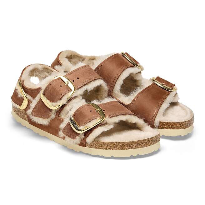 Milano Big Buckle Shearling Naturlig Lær Oljet Milano Big Buckle Shearling Naturlig Lær Oljet