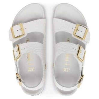 Milano preget skinn, preget, hvit