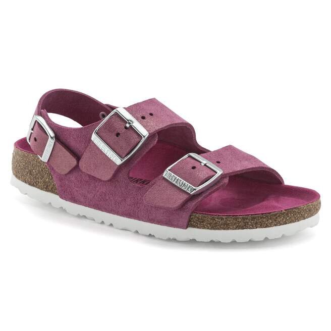 Milano suede i skimrende fuchsia Milano suede i skimrende fuchsia