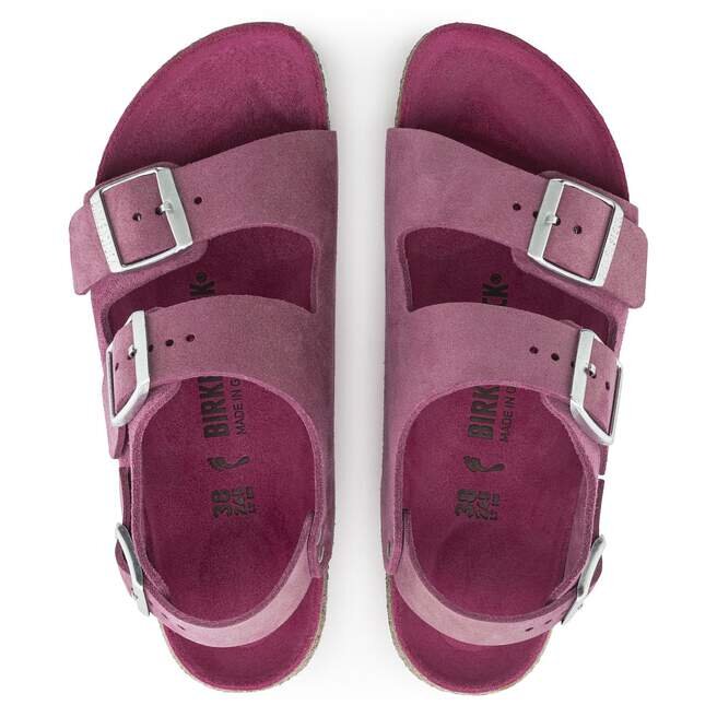 Milano suede i skimrende fuchsia Milano suede i skimrende fuchsia