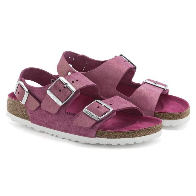 Milano suede i skimrende fuchsia Milano suede i skimrende fuchsia