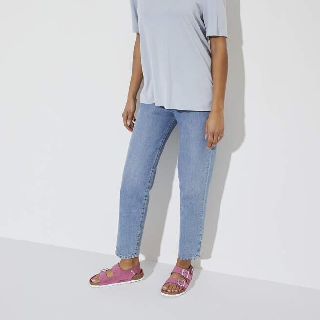 Milano suede i skimrende fuchsia Milano suede i skimrende fuchsia